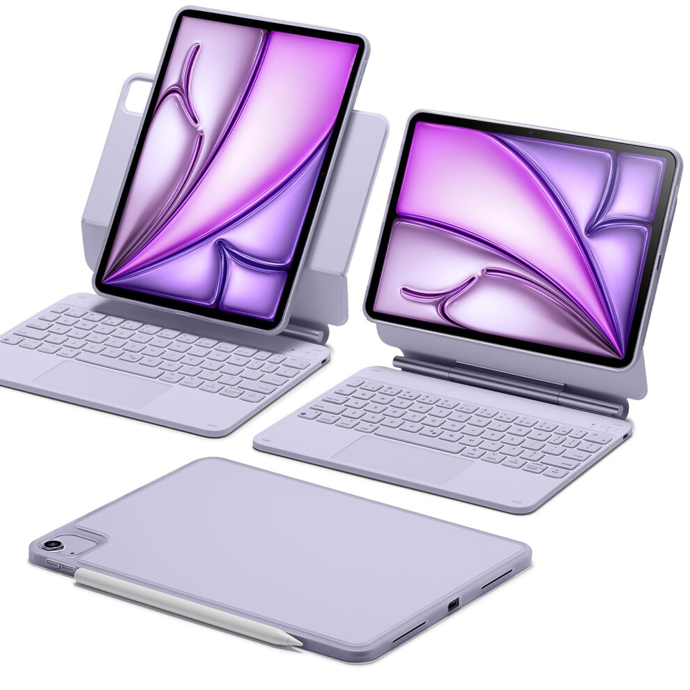 ESR iPad Air 11 Inch Case with Keyboard (M2  2024)  Easy-Set Magnetic Stand  Portrait/Raised Modes for iPad Pro 11/Air 5th/4th Generation Ke