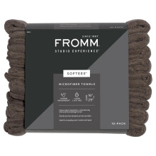 Fromm Softees Microfiber Salon Hair Towels for Hairstylists Barbers Spa Gym in Brown 16 by 29 10 count Perfect Hair Car