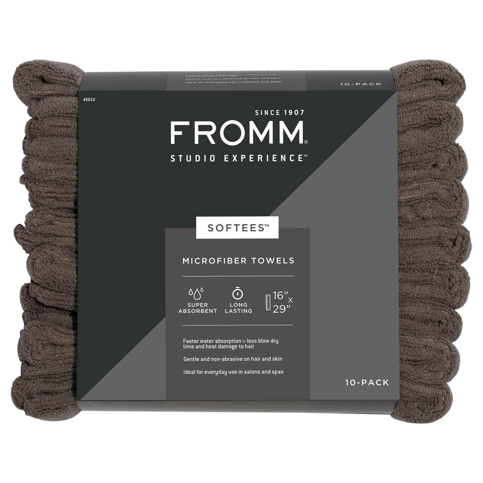 Fromm Softees Microfiber Salon Hair Towels for Hairstylists  Barbers  Spa  Gym in Brown  16 by 29  10 count Perfect Hair Car