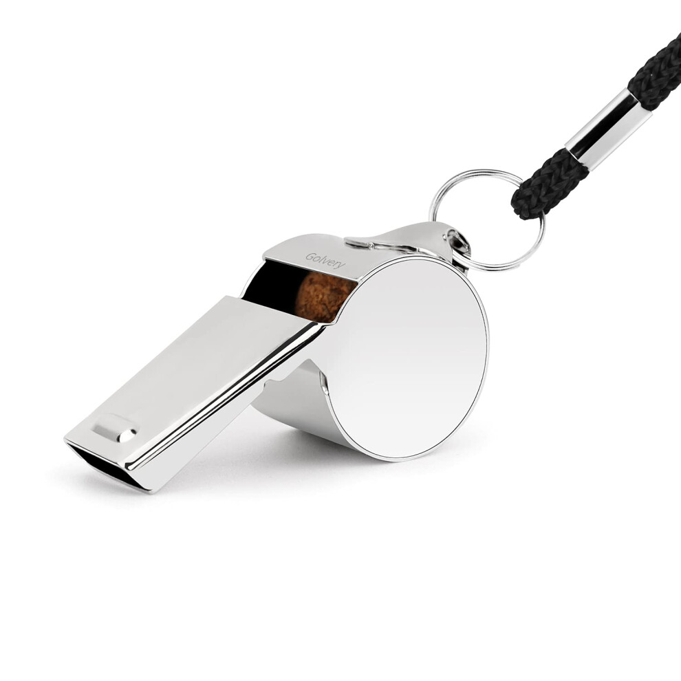 Golvery Metal Referee Coach Whistle - Stainless Steel - Crisp Sound Wh