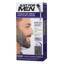 Just For Men Touch of Gray Overskæg og skæg - Gradvis reduktion af gråt hår med en præcisionsbørste, uden ammoniak eller peroxid