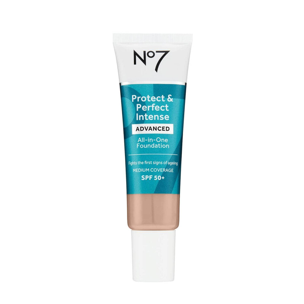 No7 Protect & Perfect Advanced All in One Foundation - Cool Vanilla - Age Defying Foundation Makeup with SPF 50 for Women - Makeup Base Cream Helps to
