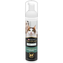 Purina Pro Plan Rinse Free, al  rgeno Reduzindo shampoo seco para gatos, espuma de limpeza LiveClear - 8,5 oz