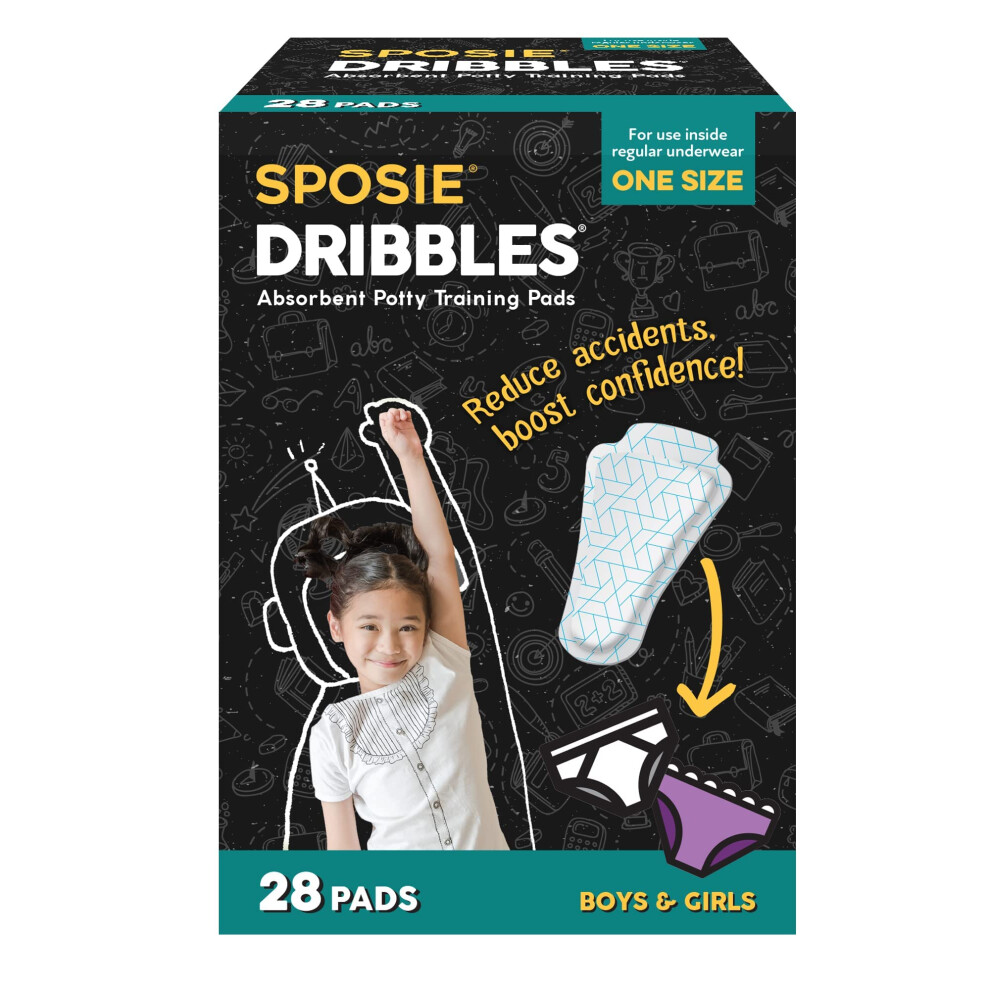 Sposie Dribbles - Helps Kids Potty Train Faster  Disposable Training Underwear Liners for Boys and Girls  Use with Potty Training Seats  Charts  and S