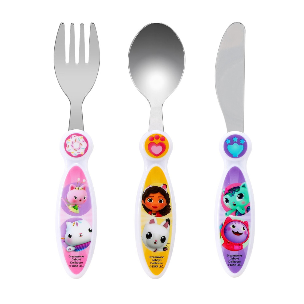Gabby's Dollhouse Children's Kids 3pcs Cutlery Set