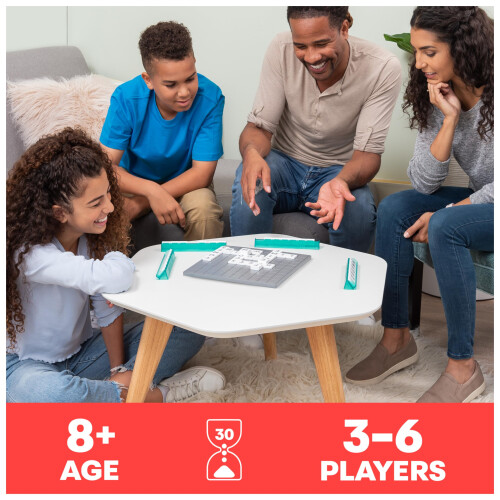 Upwords  Word Game with Stackable Letter Tiles & Rotating Game Board 1