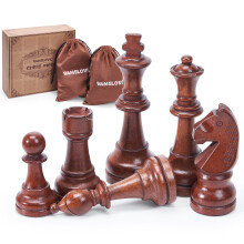 Vamslove Holz Schachfiguren Groß 4.5'' König Set mit 32 Luxus Staunton Schachmännern