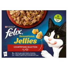 FELIX Sensations Jellies Countryside Selection Wet Cat Food ( 12pk × 85g ) - Pack of 4