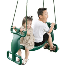 The Magic Toy Shop Tandem Swing for Kids Two Child Adjustable Swing Seat Siblings Friends Outdoor