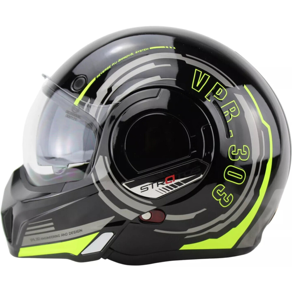 (Xs) Viper F242 Flip Up Motorcycle Helmet - Revo Fluo 5055966351548