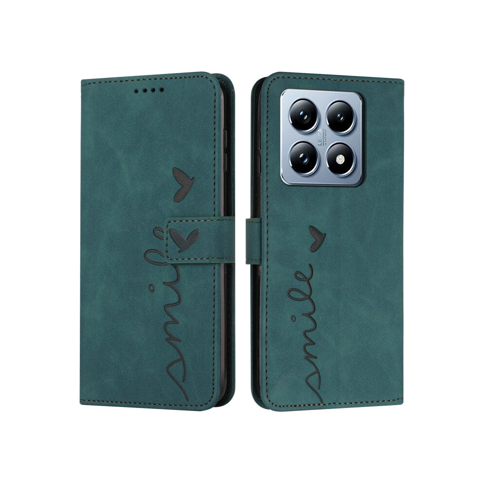 Photos - Case  Skin Feel Heart Embossed Leather Phone (Brown, For Xiaomi 15 Pro)