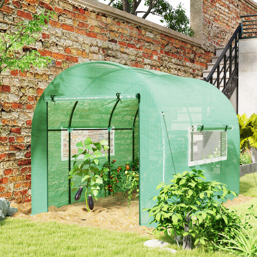Outsunny Outsunny 3 x 2 x 2m Polytunnel Greenhouse with Doors and Mesh Windows
