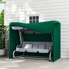 Outsunny 3 Seater Garden Swing Cover, Windproof and Anti-UV, Green