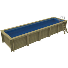 Plastica Nazca 8m x 2m Wooden Pool Package with Argonaut/Endurance Filtration & SwimMaster Counter Current With Patterned liner