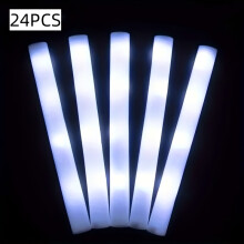 24 pcs LED -Lichtsticks für Partys, Hochzeiten, Geburtstage, Weihnachten & Halloween - 3 Blitzmodi, batteriebetrieben