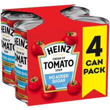 Heinz Cream of Tomato Soup No Added Sugar, 4 x 400 g