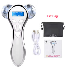 Rodillo masajeador facial eléctrico recargable para lifting facial con microcorriente 4D; masaje para brazos y piernas; anti-edad, arrugas