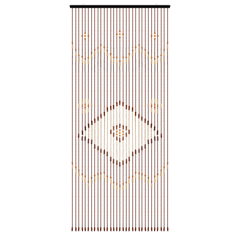 Easyshop 31 Chocolate-Coloured Wooden Beaded Door Curtains 208*90Cm