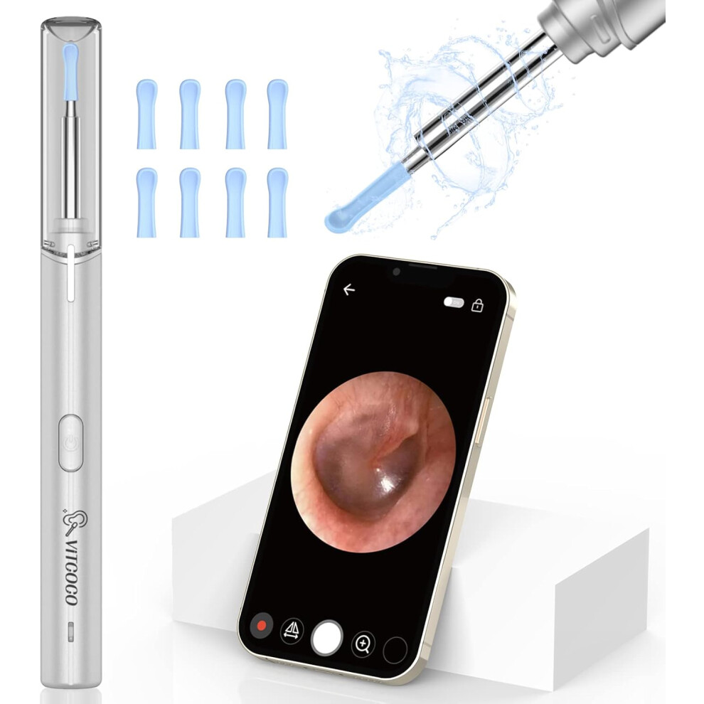 Vitcoco Otoscope Ear Camera, Ear Wax Removal Kit Camera 1920P Fhd Wireless Smart Visual Ear Cleaner, 3.9Mm Ear Endoscope Camera For Iphone,