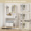 ELECWISH LED Lighted Dressing Table Set with Storage Stool Charging Station UK 3