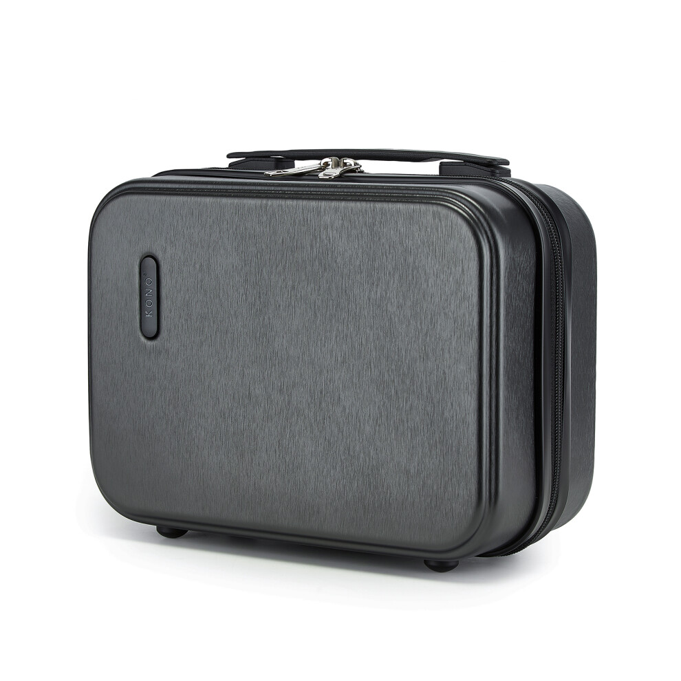(Grey, 12 inch) ABS+PC Hardshell Luggage Set With Tsa Lock 4-Piece Set 12/20/24/28 And Vanity Case