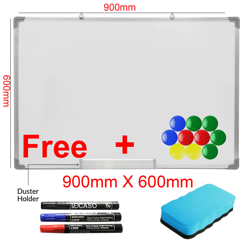 900 x 600mm Extra Large Magnetic Whiteboard Large White Notice Board Dry Wipe Office Home School