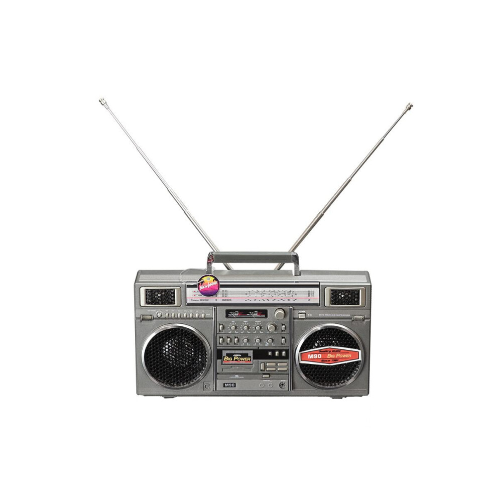 New Wave Toys M90 MICRO Blaster Replica Boombox Portable Wireless Bluetooth Speaker with 40 Inch Silver Necklace Chain  Dual 6W Micro Speakers  20 Hou