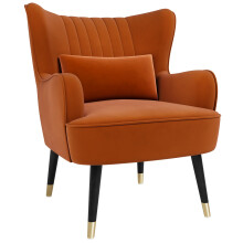 (Orange) Plush Teddy Fleece Accent Chair Comfort Style