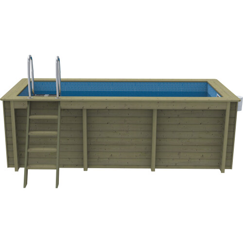 Plastica Nazca 4m x 2m Wooden Pool Package With TILEBAND 1