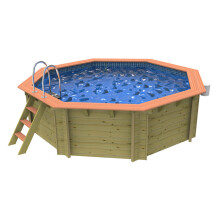 Plastica Knightsbridge Wooden Pool Package with SwimMaster Counter Current & Invertemp Heat Pump With TILEBAND