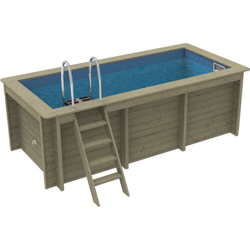Plastica Nazca 4m x 2m Wooden Pool Package With TILEBAND