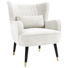 (Beige) Plush Teddy Fleece Accent Chair Comfort Style
