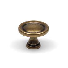 Antique Brass Cabinet Knob Round Gold Kitchen Furniture