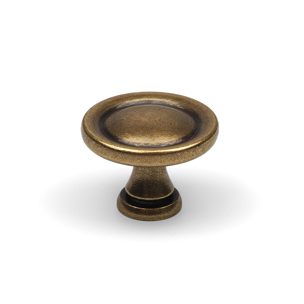 Antique Brass Cabinet Knob Round Gold Kitchen Furniture 5056767303248