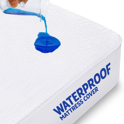 (Super King) Waterproof Mattress Protector Fitted Sheet Bed Cover