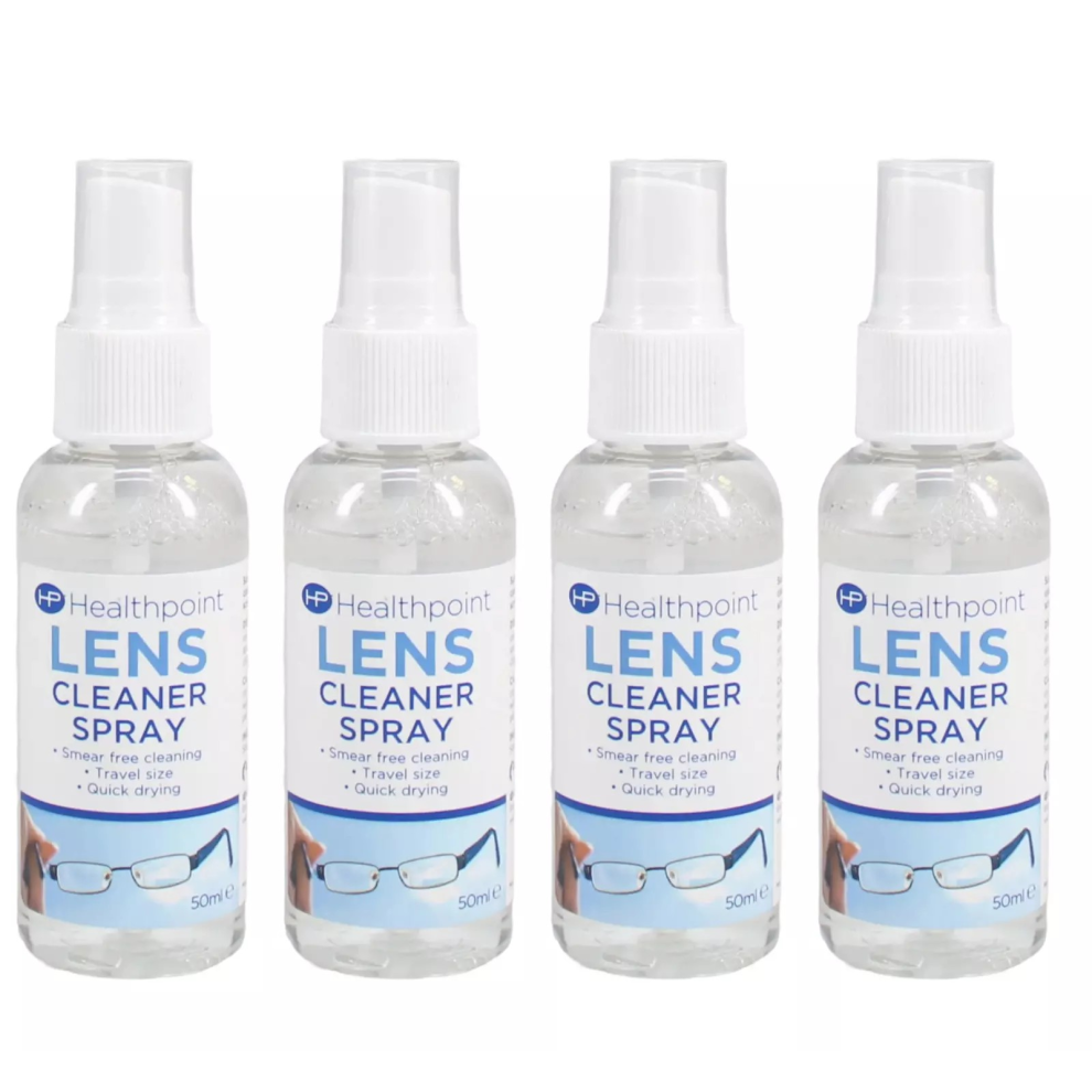 Healthpoint 4 x 50ml LENS SPRAY CLEANER Spectacle Glasses Monitor
