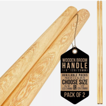 2x Long Wooden Broom Handle Mop Snow Shovel Outdoor Replacement 1/8"