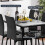 Dining Table and Chair Set, Table &  Black Chair 3