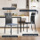 Dining Table and Chair Set, Table &  Black Chair 4