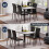 Dining Table and Chair Set, Table &  Black Chair 5