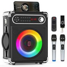 JAUYXIAN Bluetooth hangszr kt vezetk nlkli mikrofonnal Kltri hangszr mlynyomval/magassugrzval Hordozhat PA hangsugrzrendszer tvirn