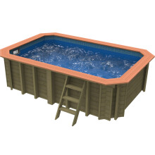 Plastica Wooden Exercise Pool Package with SwimMaster Counter Current With TILEBAND
