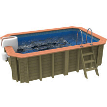 Plastica Wooden Exercise Pool Package with Badu Jet Perla Counter Current With TILEBAND