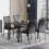 Dining Table and Chair Set, Table & 4 Black Chair 3