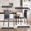 Dining Table and Chair Set, Table & 4 Black Chair 5