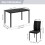 Dining Table and Chair Set, Table & 4 Black Chair 6