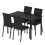 Dining Table and Chair Set, Table & 4 Black Chair 7