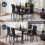 Dining Table and Chair Set, Table & 4 Black Chair 8