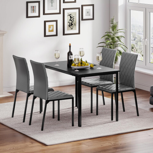 Dining Table and Chairs Set, Table & 4 Grey Chair