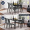 Dining Table and Chairs Set, Table & 4 Grey Chair 8